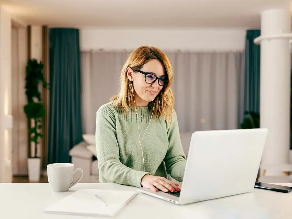 a woman attending a telehealth mental health treatment Virtual IOP